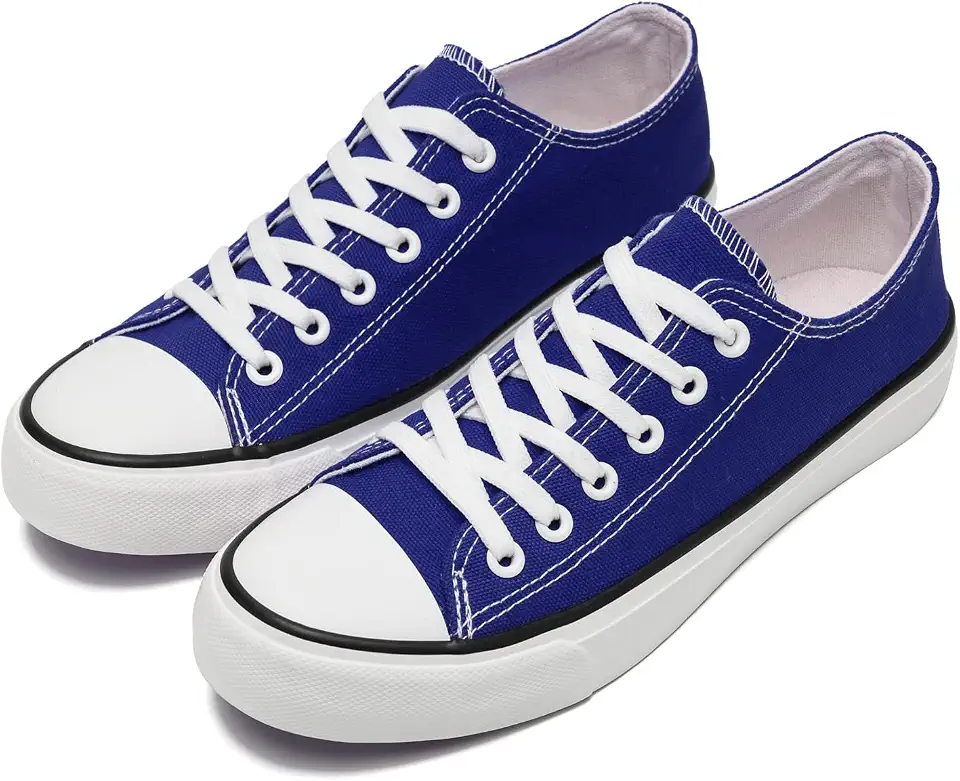 rosyclo Canvas Shoes for Women and Men, Low Top Canvas Sneakers Fashion Lace Up Comfortable Womens Classic Casual Tennis Walking Shoes