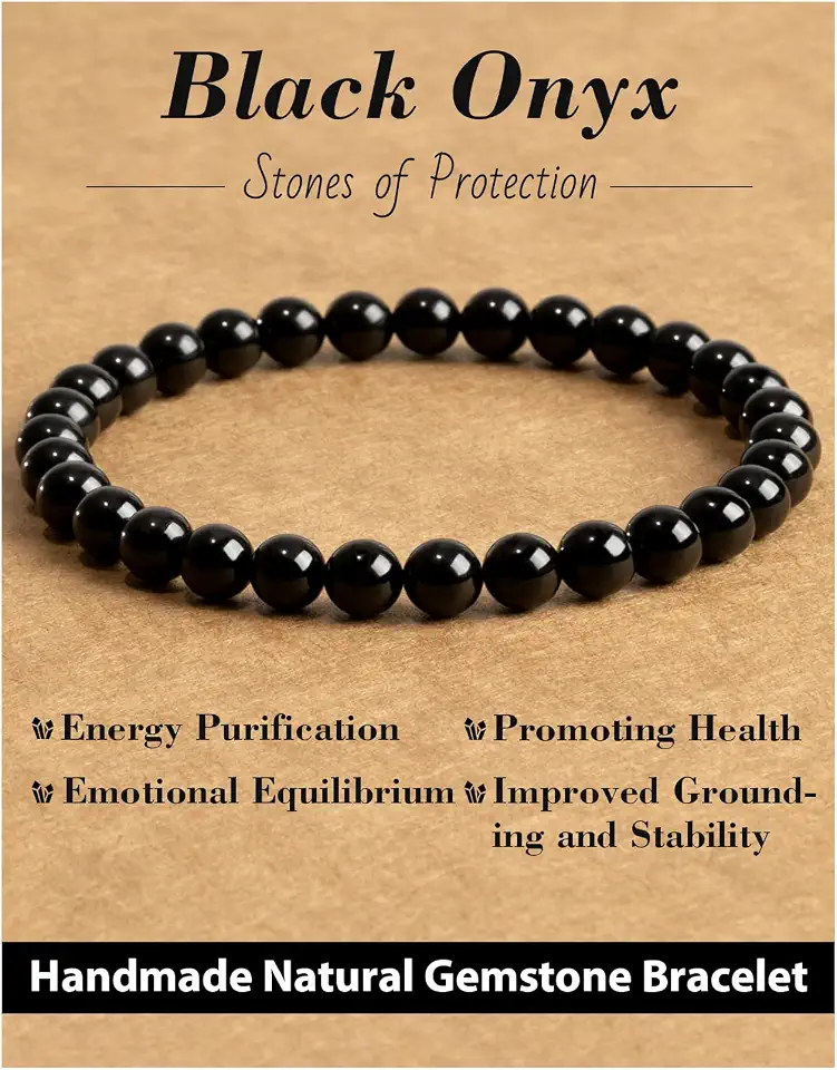 Natural Stone Beaded Bracelets for Men Women, 4mm 6mm 8mm