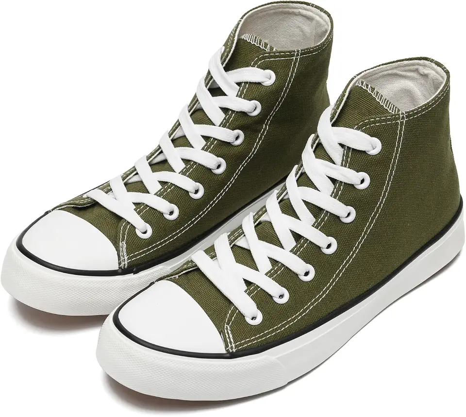 rosyclo Canvas Shoes for Women and Men, High Top Canvas Sneakers Fashion Lace Up Comfortable Womens Classic Casual Tennis Walking Shoes