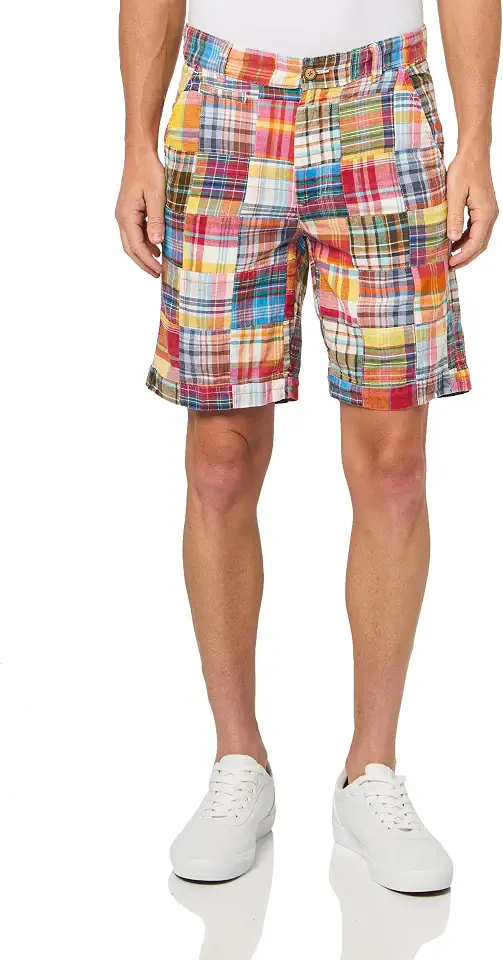 Vintage 1946 Men's Indian Patch Madras Short, Red