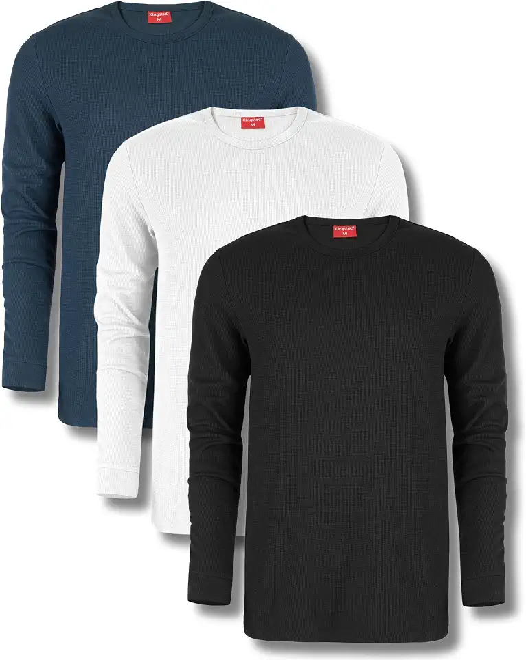 Kingsted Waffle Shirts for Men - Classic Fit Long Sleeve Thermal Shirt