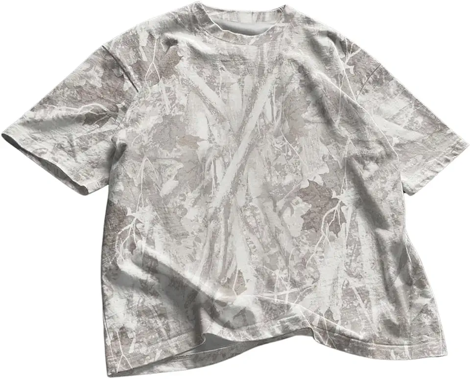 RoseSeek Men's Camo Baggy T Shirts Short Sleeve Crewneck Summer Tops