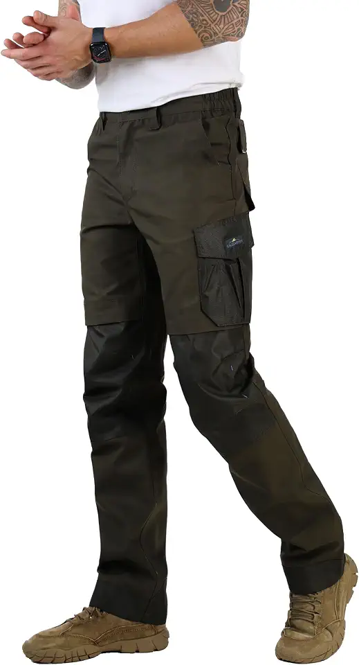 Men's Olive Duck Canvas Work Pants