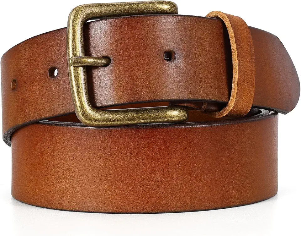 Men's Leather Belt, Handmade Full Grain Leather Belts for Men