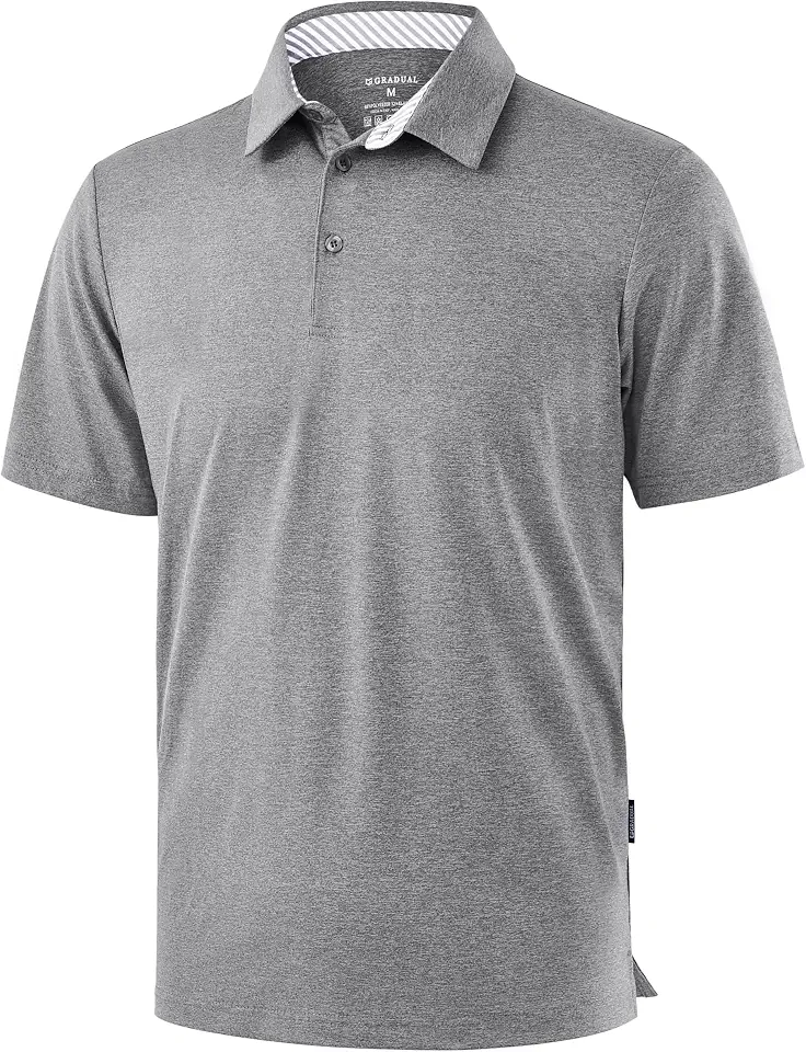 G Gradual Golf Shirts Heather Polo Short Sleeve Dry Fit Lightweight Moisture Wicking Collared Shirts Casual Athletic Business