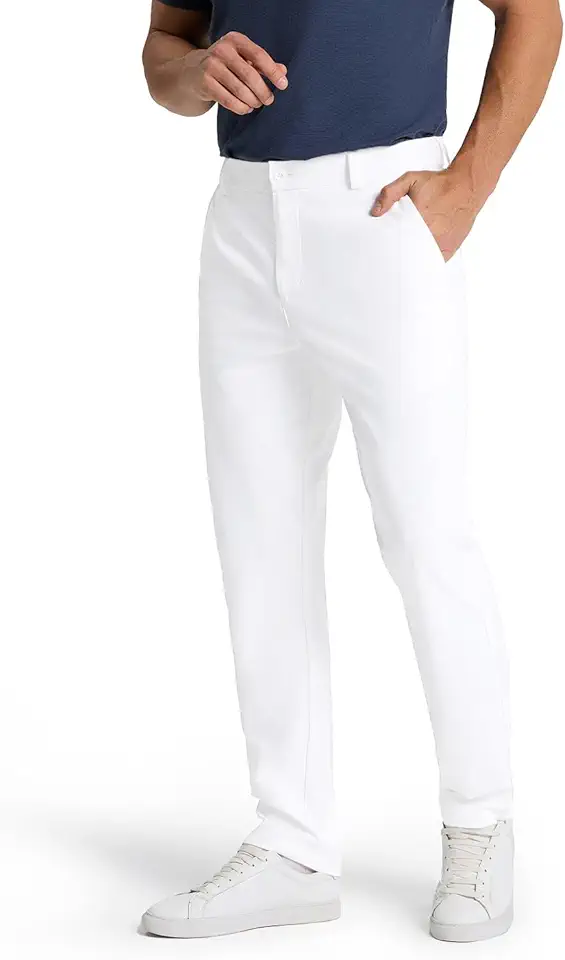 SNOWTEN Mens Classic Fit Golf Pants Stretch Dress Pants 30''/32''/34'' Lightweight Casual Suit Pants with Pockets