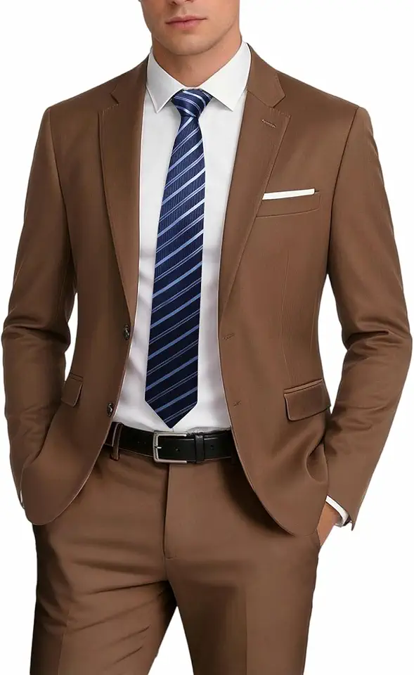 MOGU Mens Suits 2 Piece Slim Fit Prom Tuxedo Set Wedding Formal