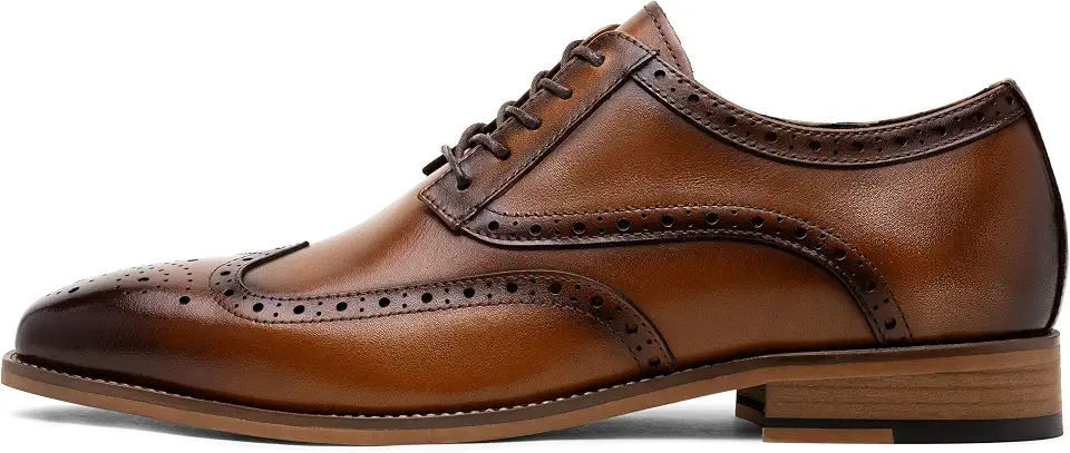 Jousen Mens Dress Shoes Leather Oxford Brogue Wingtip