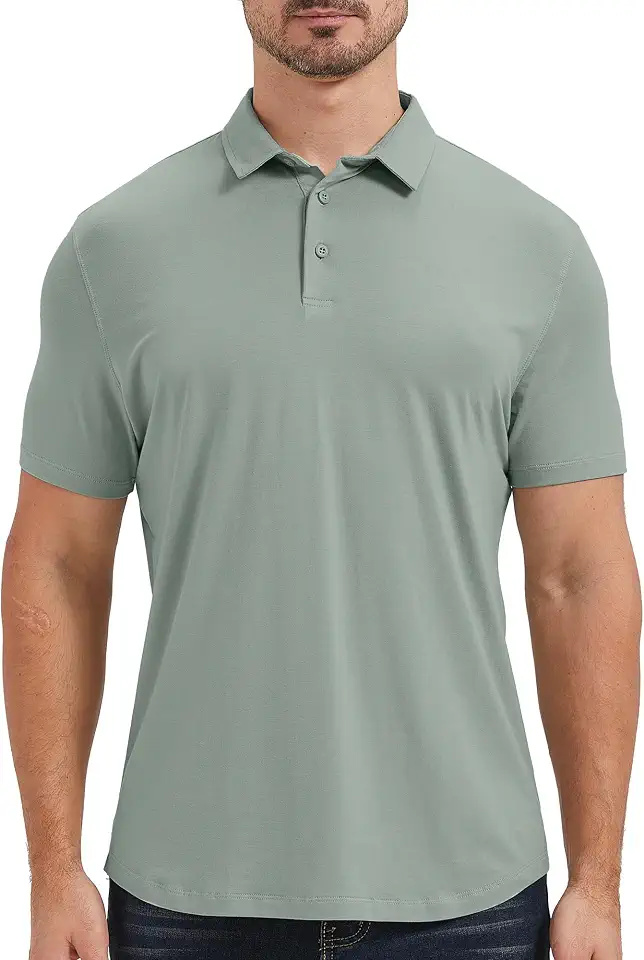 netdraw Men's Ultra Soft Bamboo Viscose Polo Curved Hem S-3XL