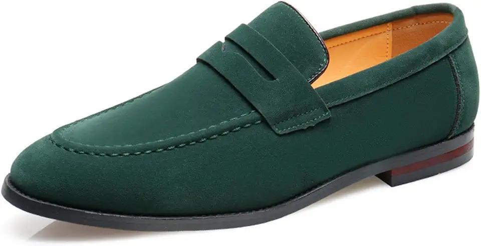 PPXID Men's Suede Dress Loafers Slip On Casual Shoes Lightweight Soft Penny Loafers Classic Moccasins Driving Shoes