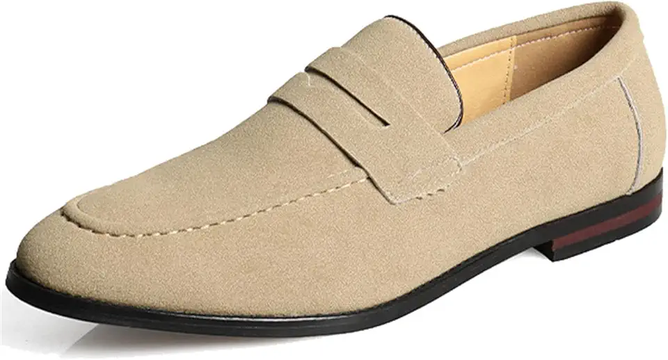PPXID Men's Suede Dress Loafers Slip On Casual Shoes Lightweight Soft Penny Loafers Classic Moccasins Driving Shoes