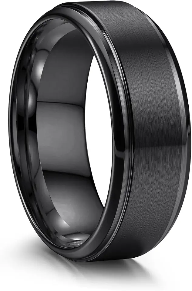 Jstyle 8MM Mens Wedding Band Stainless Steel Ring for Men Women Size 6-14