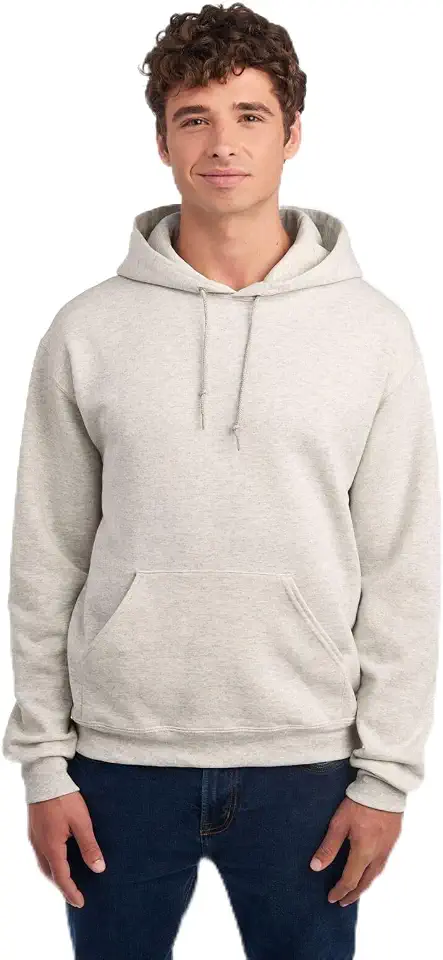 Men's Oatmeal Fleece Hooded Sweatshirt