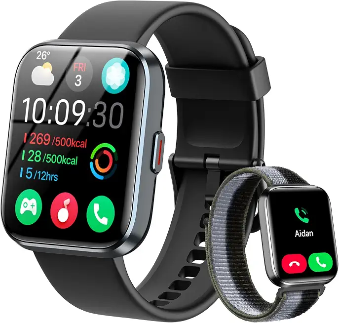 ClimeCo Certified Smart Watches for Women Men, 1.83" HD Alexa Smart Watch for Android & iPhones (Calls/SMS/Reminders), Fitness Watch with Heart Rate Monitor, Sleep/Step Count Tracker, 120+ Sport Modes Pedometer Watch