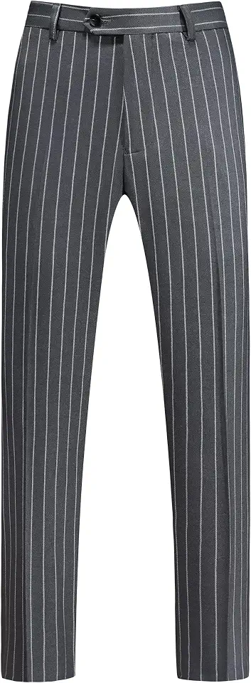 MOGU Men’s Striped Slim Fit Dress Pants – Lightweight Flat Front Pinstripe Suit Trousers, Business Casual Slacks