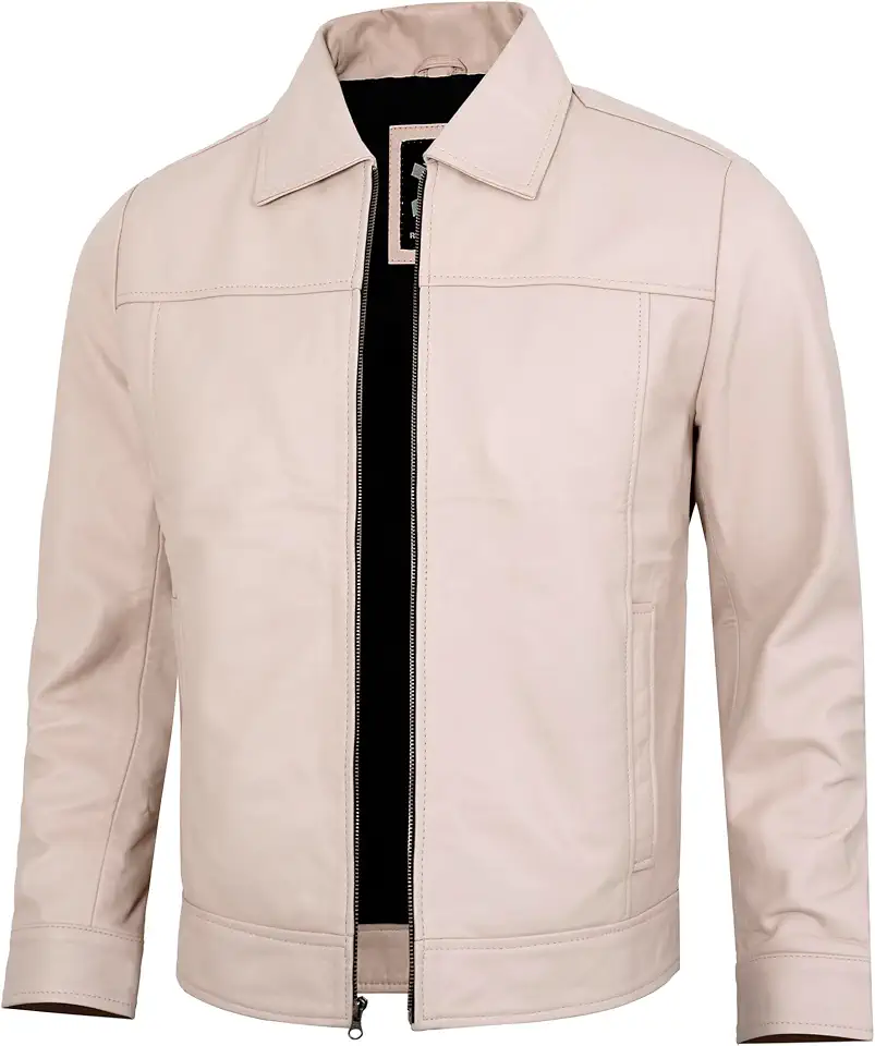 Vintage Leather Jacket Men - Real Lambskin Classic Turn Down Collar Leather Jackets For Mens