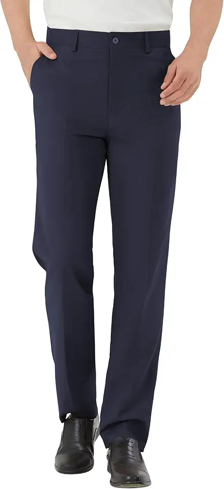 Men's Tall Classic Fit Flex Flat Front Dress Pants Formal Pants for Business & Office
