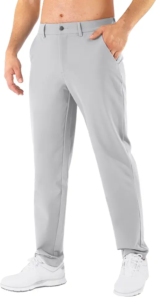 Mens Golf Pants Stretch Classic Fit Dress Pants 30"/32"/34" Quick Dry 6 Pockets Water-Resistant Casual Trousers