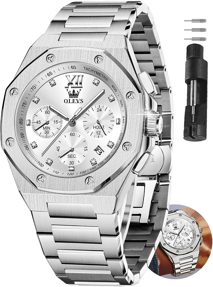 Men's Classic Silver Stainless Steel Watch