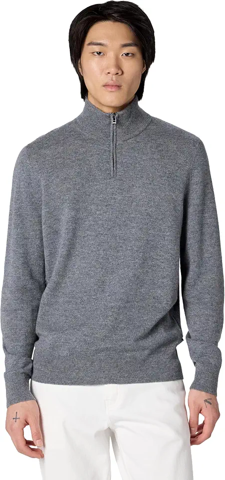 BOSS Men's Soft Cashmere Blend Quarter Zip Sweater