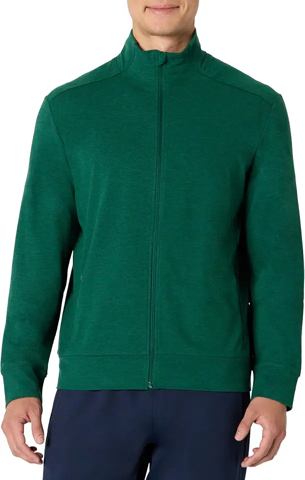 Amazon Essentials Men's Athletic Soft Performance Lightweight Zip Up Gym Workout Jacket, Moisture-Wicking, 4-Way Stretch