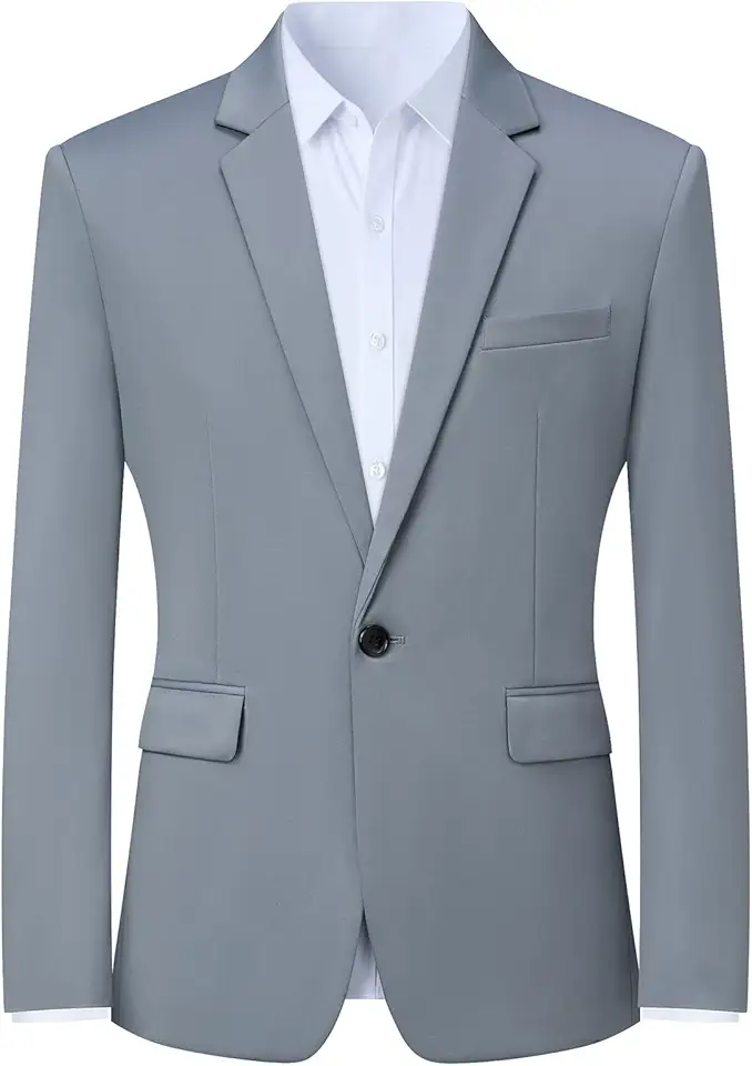 Mylldey Mens Blazers Wrinkle Free Sport Coat Business Casual Men's One Button Slim Fit Travel Blazer Lightweight Suit Jacket