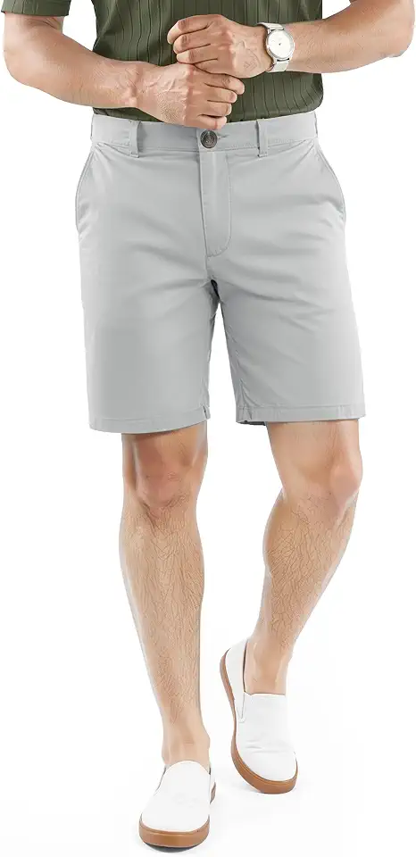 NY Threads Cotton Stretch Khaki Men Casual Chino Shorts 10" Inseam