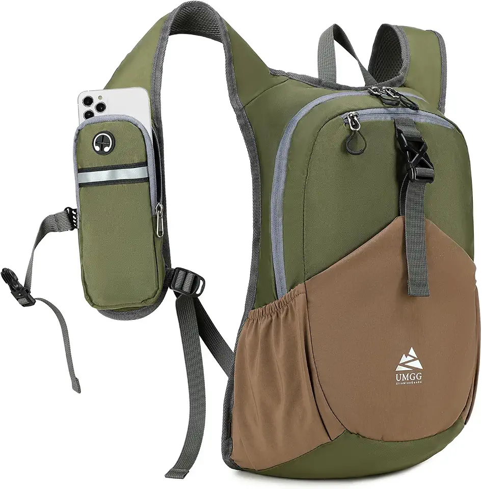 15L Small Hiking Backpack for Men Women Lightweight Packable Backpack Foldable Casual Daypack for Camping Travel Outdoor, Green