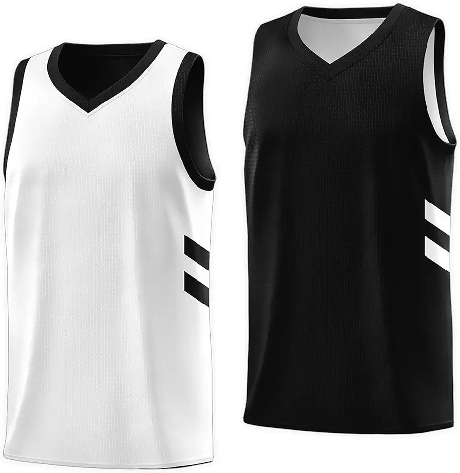 KXK Men's Reversible Basketball Jersey Sleeveless Tank Top Team Uniform
