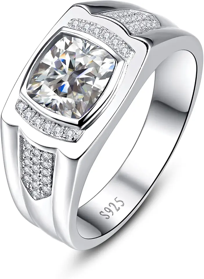 Recycled Claim Standard Blended Yaresul 925 Sterling Silver Mens Gemstone Ring, Size 6-13