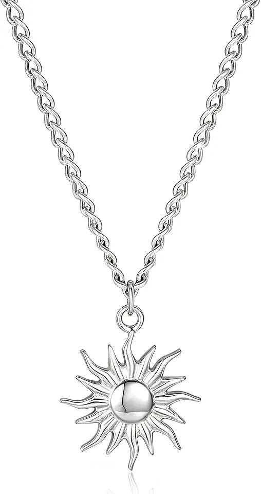 GINAZL Sun Necklace for Men Mens Necklaces Anniversary Birsthday Gifts for Men Him Boyfriends Summer Surfer Pendant Necklaces