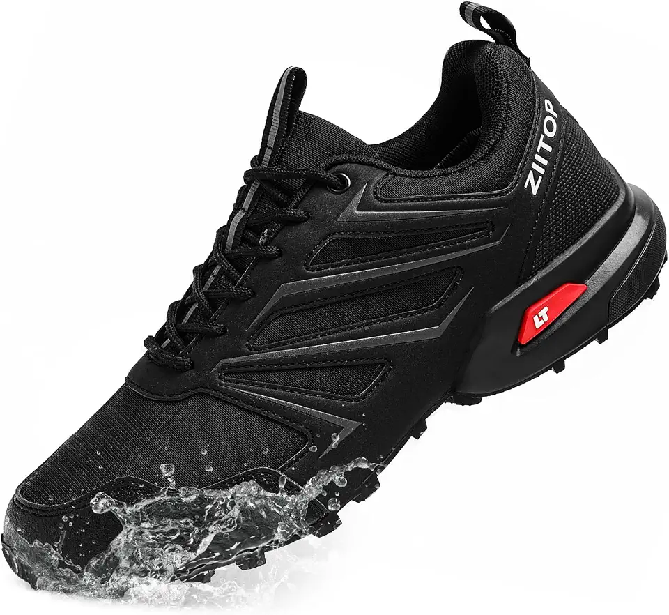 ziitop Mens Trail Running Shoes Waterproof Non-Slip Hiking Walking Sneakers