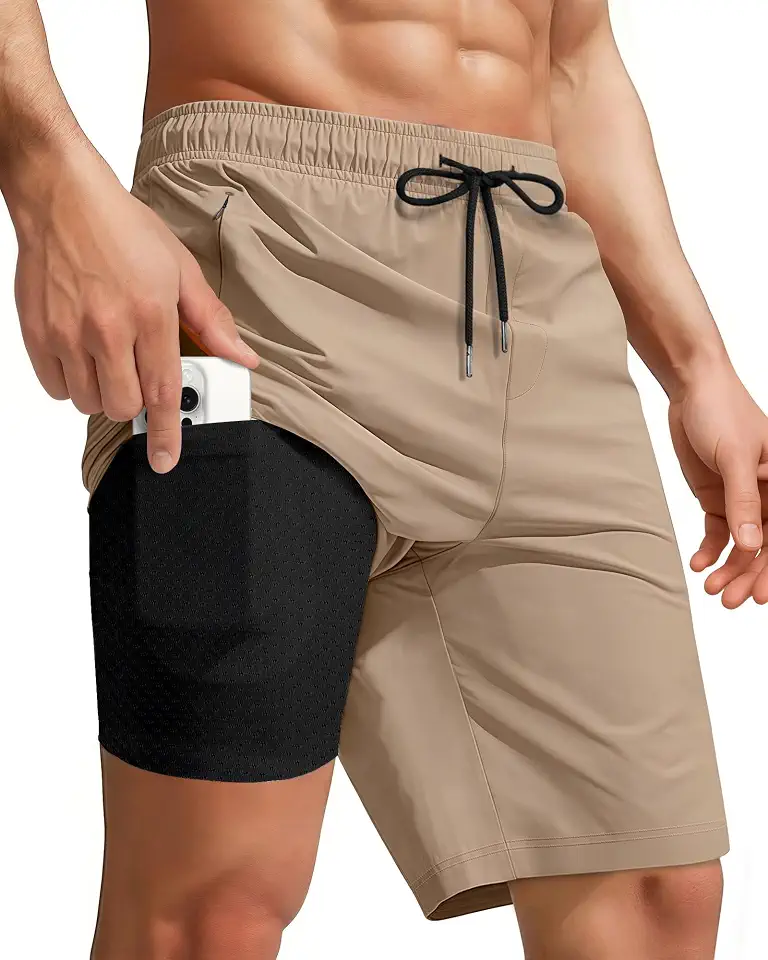 Men's Beige Quick Dry Board Shorts