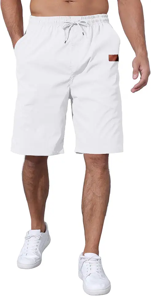 Men's Casual Jogger Shorts Elastic Waist Cargo Shorts Relaxed Fit SweatShorts Running Workout Sport Twill Shorts