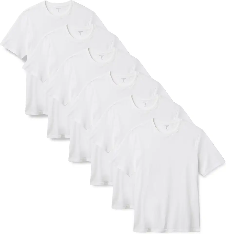 Amazon Essentials Men's Regular-Fit Short-Sleeve T-Shirt, Pack of 6