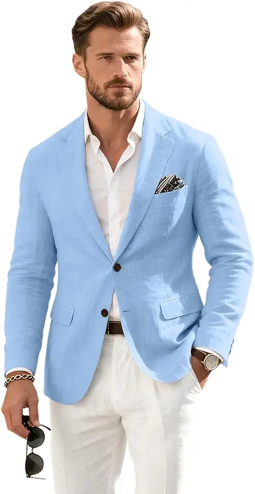 Global Recycled Standard Linen Retro Mens Suit Jacket Blazer Prom Jackets Suit Separates Sport Coat