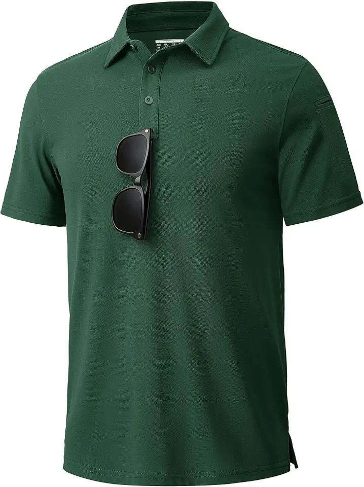 Cotrasen Mens Polo Shirts, Short Sleeve, 3 Buttons, Basic Casual