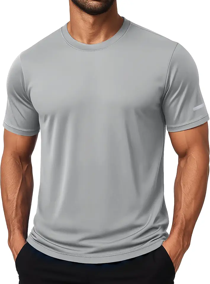 MAGCOMSEN Mens Workout Shirts Dry Fit Sun Protection Athletic Short Sleeve Shirt UPF 50+ Gym Running Swim Rash Guard Top