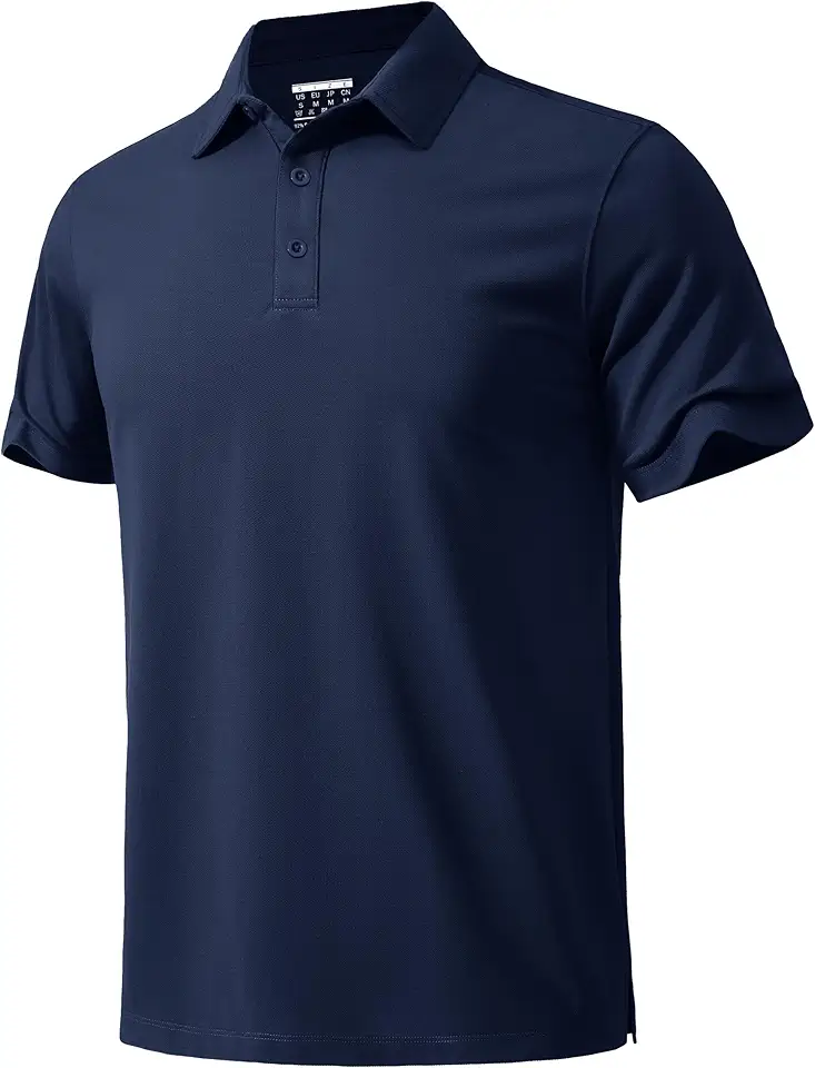 MAGNIVIT Men's Polo Shirt Short Sleeve 3 Button Cotton Pique Casual T-Shirts Moisture Wicking Performance Work Golf Tee