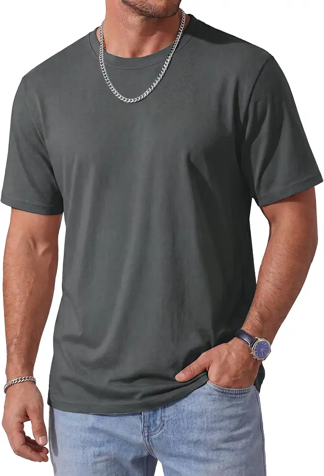 MAGCOMSEN Mens T-Shirts Short Sleeve UPF 50+ Lightweight Moisture Wicking Basic Crewneck Casual Summer Cooling T Shirt