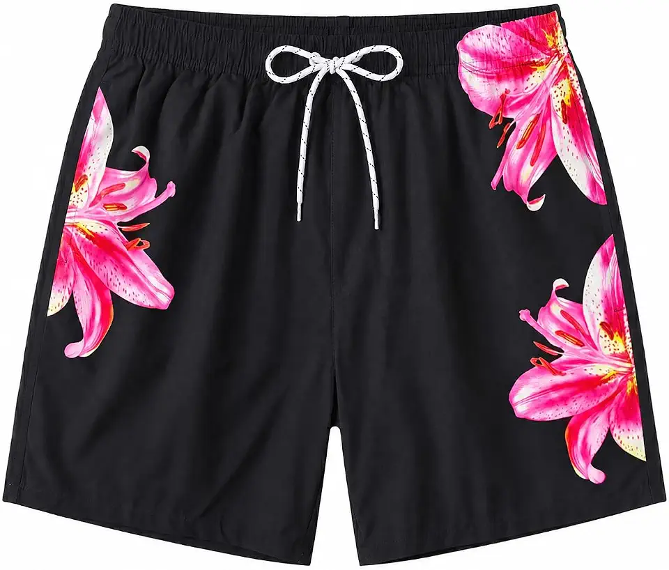 Men's Print Swim Trunks Bathing Suits Mesh Liner 5" Board Shorts