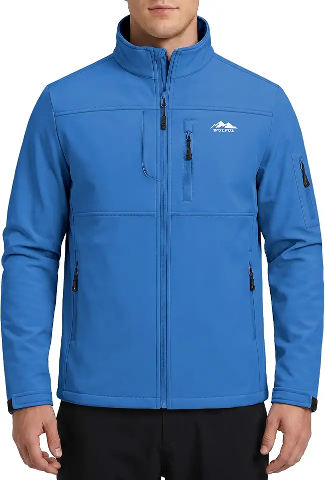 Global Recycled Standard WULFUL Men's Lightweight Softshell Jacket Fleece Lined Windbreaker Outdoor