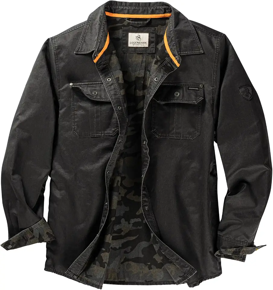 Legendary Whitetails Mens Flannel Lined Waxed Cotton Shirt Jacket