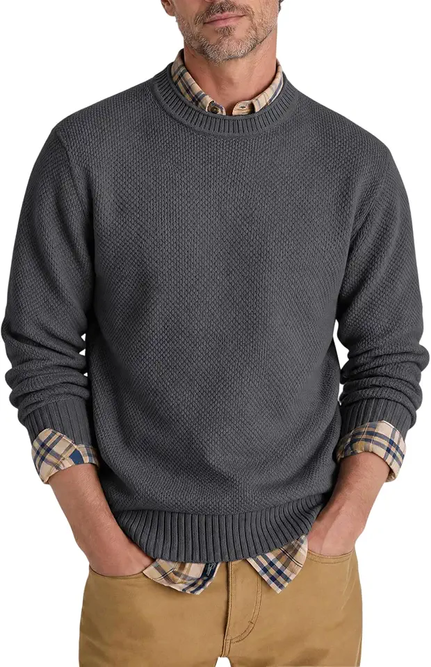 Men's Charcoal Grey Cashmere Crewneck Sweater