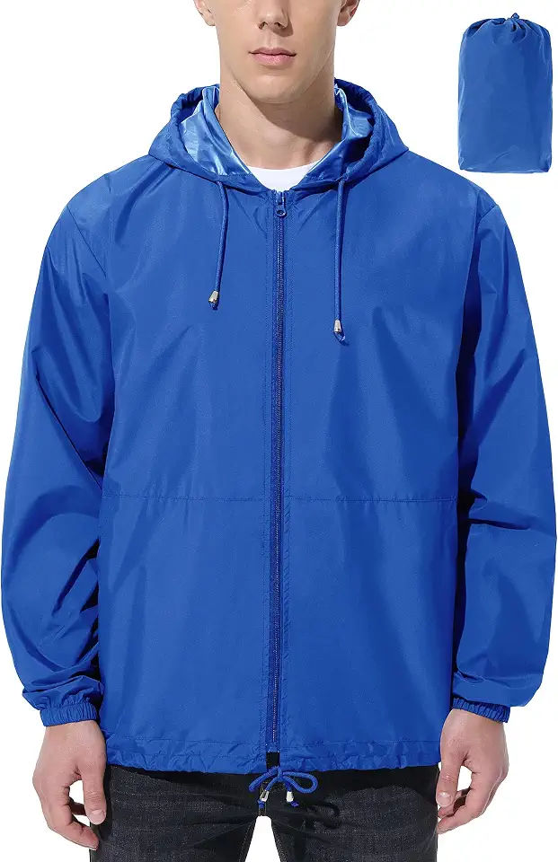 UIQUR Mens Rain Jacket Raincoat Waterproof Windbreaker