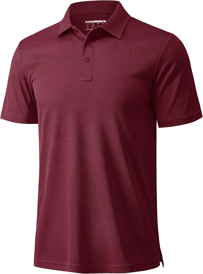 Men's Burgundy Moisture Wicking Polo Shirt