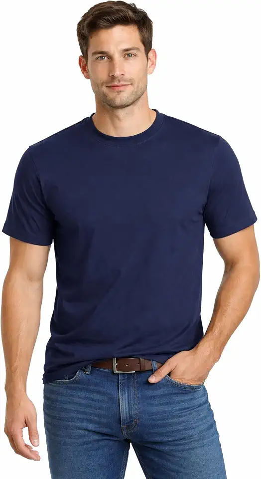 Tshirts Comfort Cotton Essential Mens T Shirts Crew Neck Regular Size Ultra Soft Classic Plain Tees