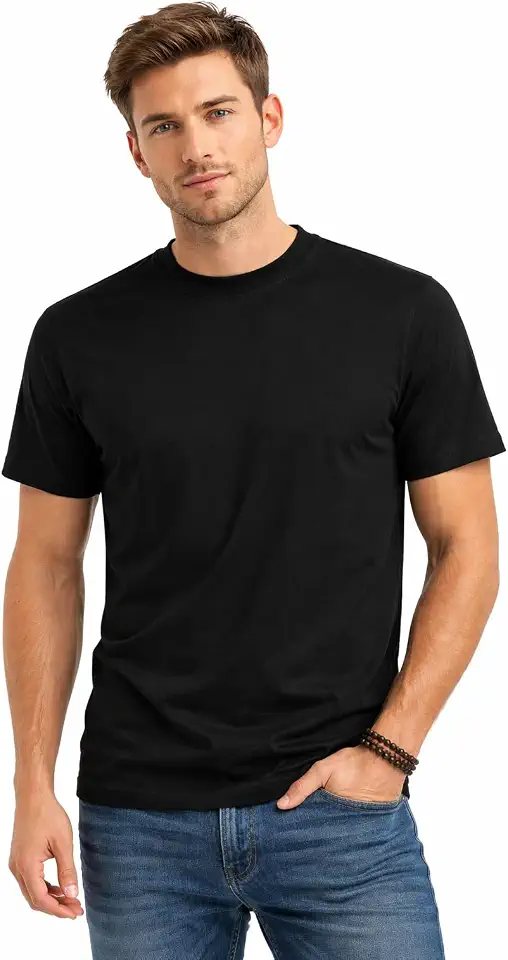 Tshirts Comfort Cotton Essential Mens T Shirts Crew Neck Regular Size Ultra Soft Classic Plain Tees