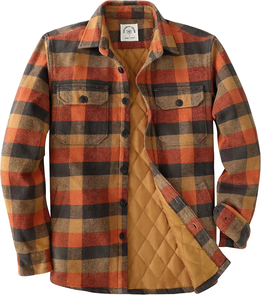 Dubinik® Mens Shacket Flannel Shirt For Men Lightweight Jacket Overshirt