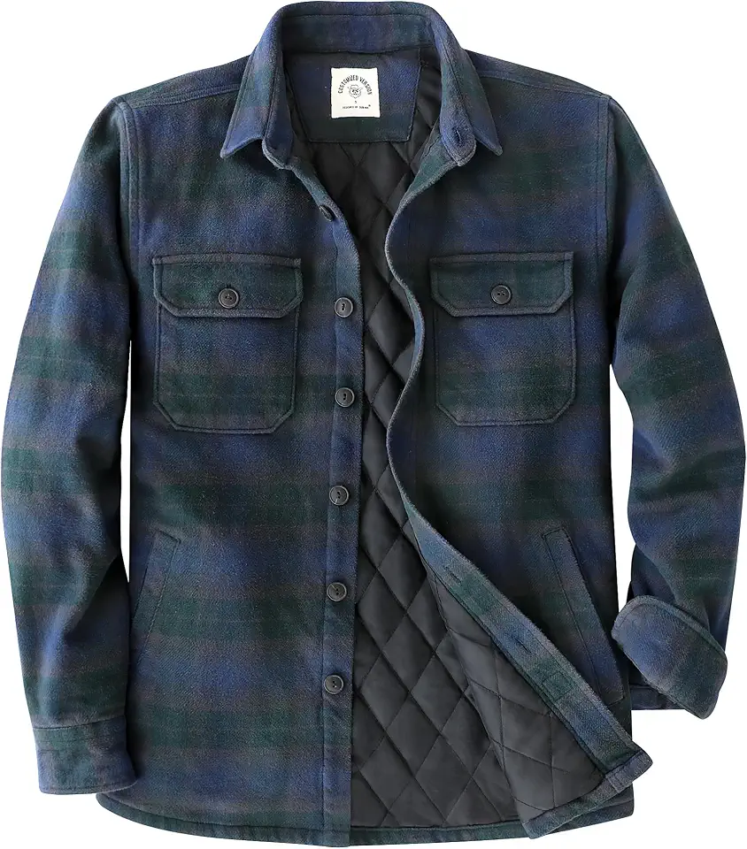 Dubinik® Mens Shacket Flannel Shirt For Men Lightweight Jacket Overshirt